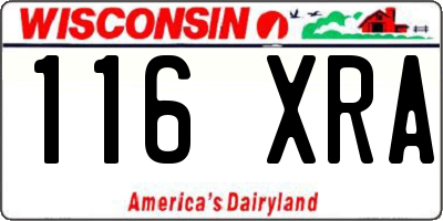 WI license plate 116XRA