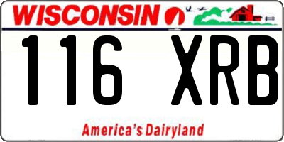 WI license plate 116XRB
