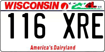 WI license plate 116XRE