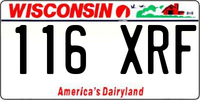 WI license plate 116XRF