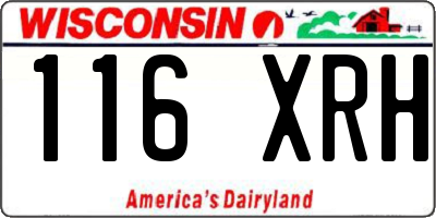 WI license plate 116XRH