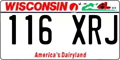 WI license plate 116XRJ