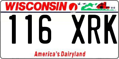 WI license plate 116XRK