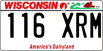 WI license plate 116XRM