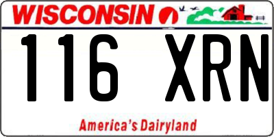 WI license plate 116XRN