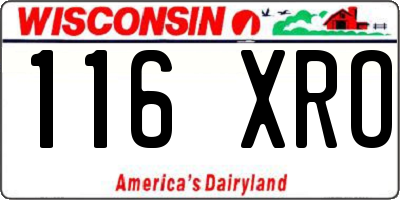 WI license plate 116XRO