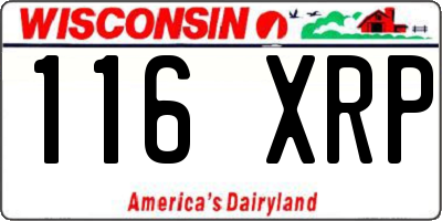WI license plate 116XRP