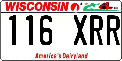 WI license plate 116XRR