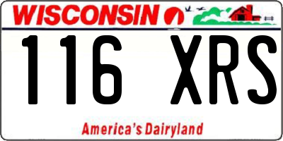 WI license plate 116XRS