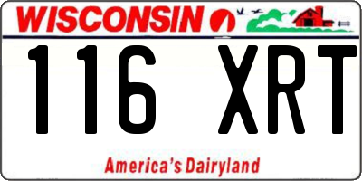 WI license plate 116XRT