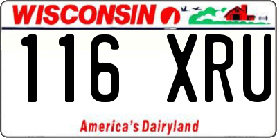 WI license plate 116XRU