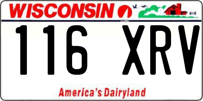 WI license plate 116XRV