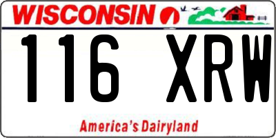 WI license plate 116XRW