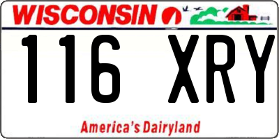 WI license plate 116XRY