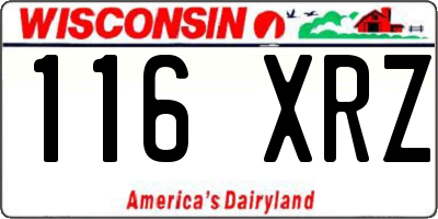 WI license plate 116XRZ