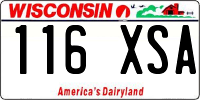 WI license plate 116XSA