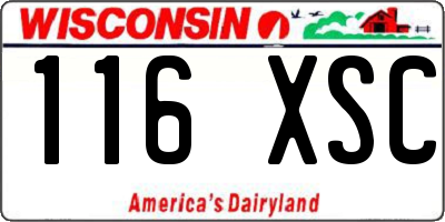 WI license plate 116XSC