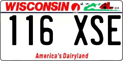 WI license plate 116XSE