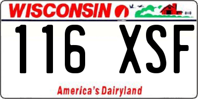 WI license plate 116XSF