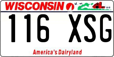 WI license plate 116XSG