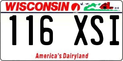 WI license plate 116XSI