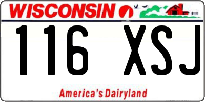 WI license plate 116XSJ