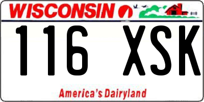 WI license plate 116XSK