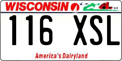 WI license plate 116XSL
