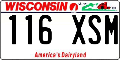 WI license plate 116XSM