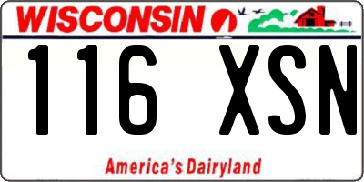 WI license plate 116XSN