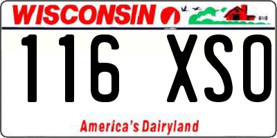 WI license plate 116XSO
