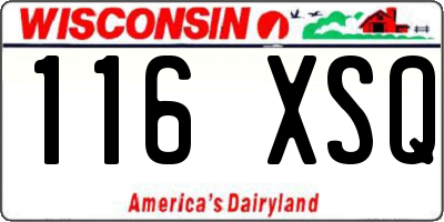 WI license plate 116XSQ