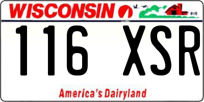 WI license plate 116XSR