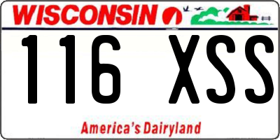WI license plate 116XSS
