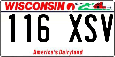 WI license plate 116XSV