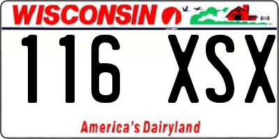 WI license plate 116XSX