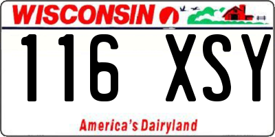 WI license plate 116XSY