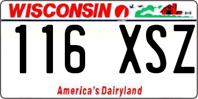 WI license plate 116XSZ