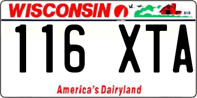 WI license plate 116XTA