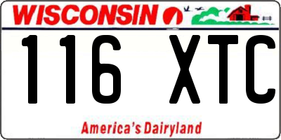 WI license plate 116XTC