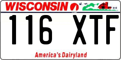 WI license plate 116XTF