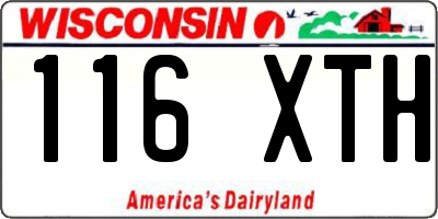 WI license plate 116XTH