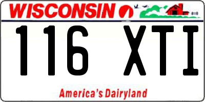 WI license plate 116XTI