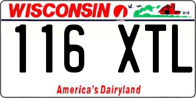 WI license plate 116XTL
