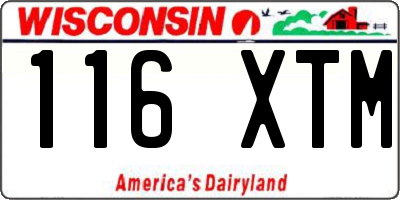 WI license plate 116XTM