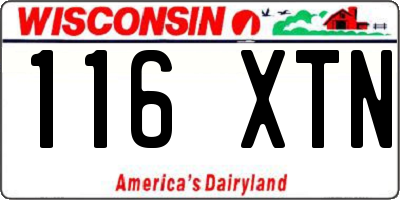 WI license plate 116XTN