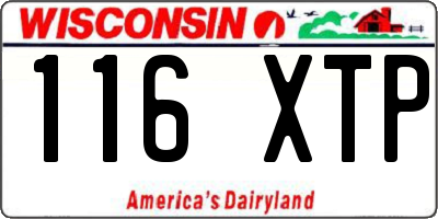 WI license plate 116XTP