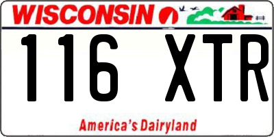 WI license plate 116XTR