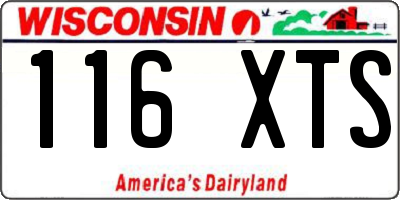 WI license plate 116XTS