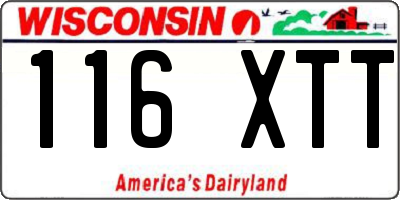 WI license plate 116XTT